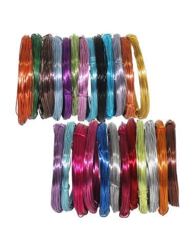 25 Rollos Alambre de Aluminio 0.8mm para Manualidades - 25 Colores