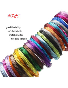 25 Rollos Alambre de Aluminio 0.8mm para Manualidades - 25 Colores 2