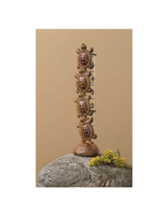 Medidor de Lluvia Tortuga de Bronce Fundido Graffiti Antiguo