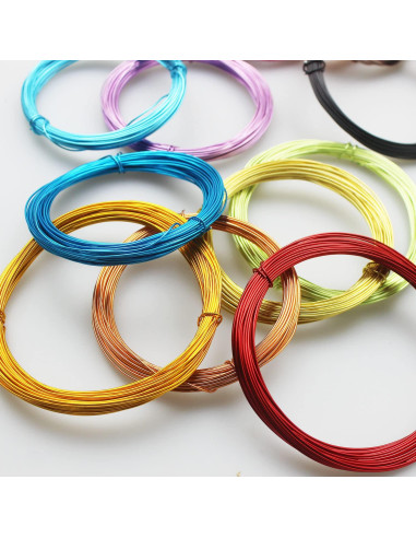 25 Rollos Alambre de Aluminio 0.8mm para Manualidades - 25 Colores