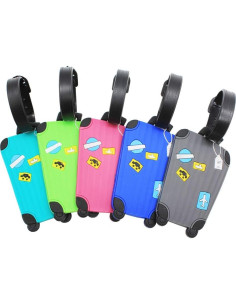 Juego de 5 Etiquetas de Equipaje Mziart Coloridas y Divertidas 2