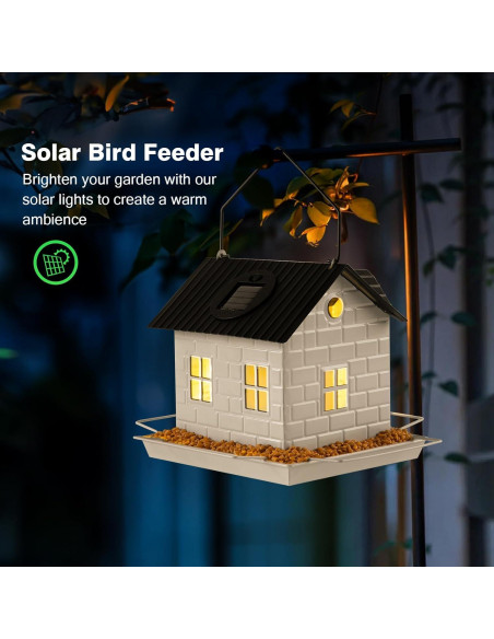 Comedero de Aves Solar YKNTGIAO Colgante Resistente a Ardillas