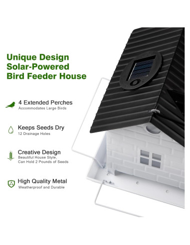 Comedero de Aves Solar YKNTGIAO Colgante Resistente a Ardillas