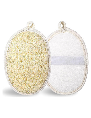 Esponjas Exfoliantes de Lufa Natural MBAIYO 2 Pcs 14.5x10cm
