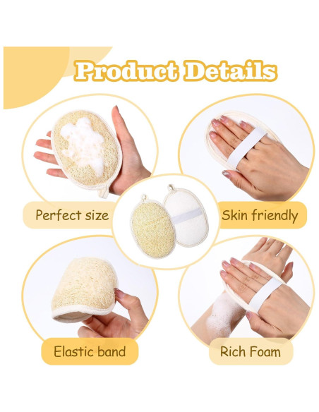 Esponjas Exfoliantes de Lufa Natural MBAIYO 2 Pcs 14.5x10cm