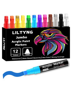 12 Marcadores Jumbo LILTYNG Punta Fieltro 10mm Multicolor