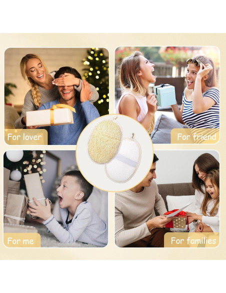 Esponjas Exfoliantes de Lufa Natural MBAIYO 2 Pcs 14.5x10cm