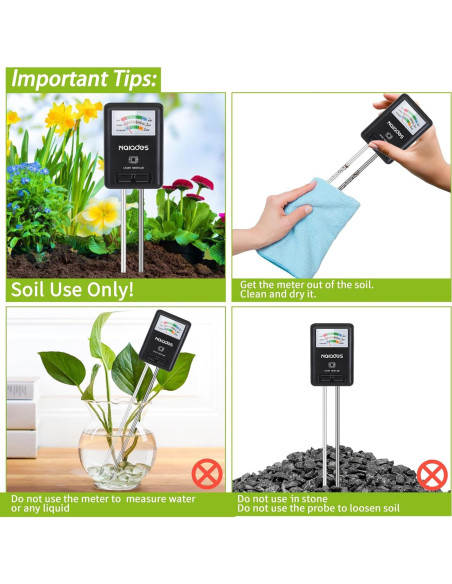 Medidor de humedad, luz y pH Naiades P407 para plantas