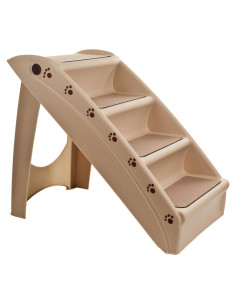 Escaleras Plegables Antideslizantes PETMAKER 4 Escalones Beige