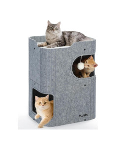 Casa para Gatos Made4Pets 2 Pisos Fieltro Gris 60 cm