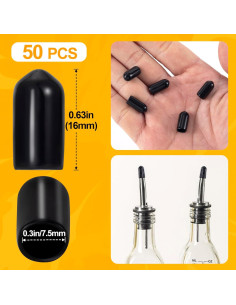 PAGOW 50 Tapones de Goma para Botellas de Licor y Aceite 2