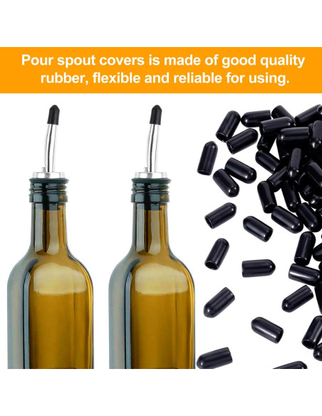 PAGOW 50 Tapones de Goma para Botellas de Licor y Aceite