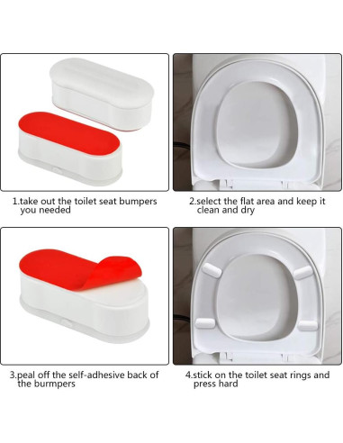 Kit de 16 Amortiguadores para Asiento de Inodoro Topbuti Blanco