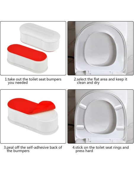 Kit de 16 Amortiguadores para Asiento de Inodoro Topbuti Blanco