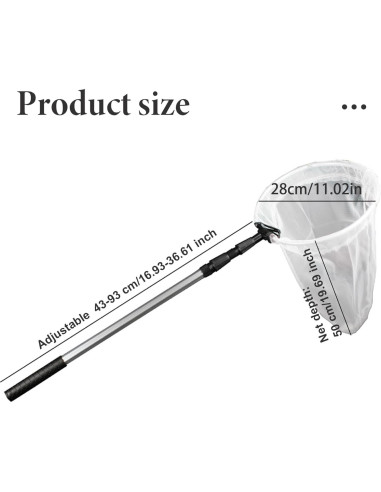 Red de Mariposas Telescópica ESiiFuu 43-93 cm Malla Fina