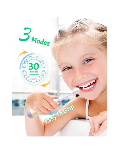 Cepillo de Dientes Eléctrico NELL&WELL para Niños IPX7