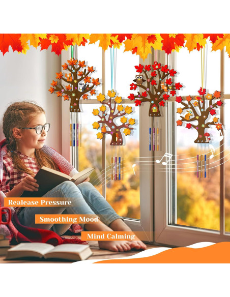 Kit de Manualidades TREACLUB - 12 Campanas de Viento Otoñales