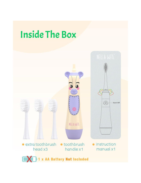 Cepillo de Dientes Eléctrico NELL&WELL para Niños IPX7