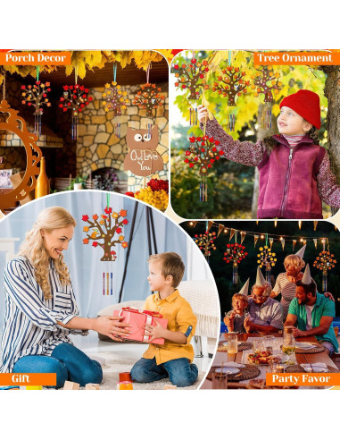 Kit de Manualidades TREACLUB - 12 Campanas de Viento Otoñales