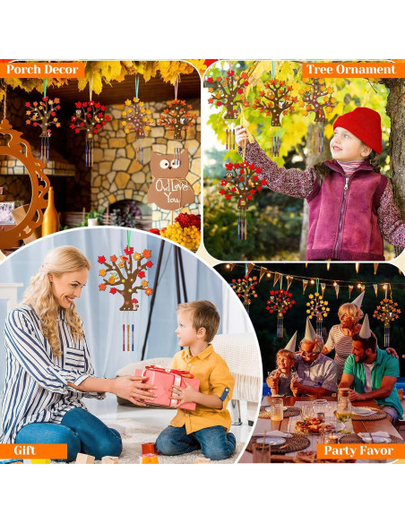 Kit de Manualidades TREACLUB - 12 Campanas de Viento Otoñales