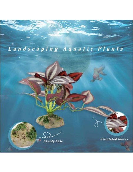 Decoración de Planta de Acuario WishLotus Púrpura 25cm