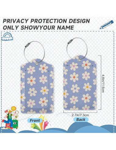 Set de 2 Etiquetas de Equipaje TXIANT - Cuero Psicodélico