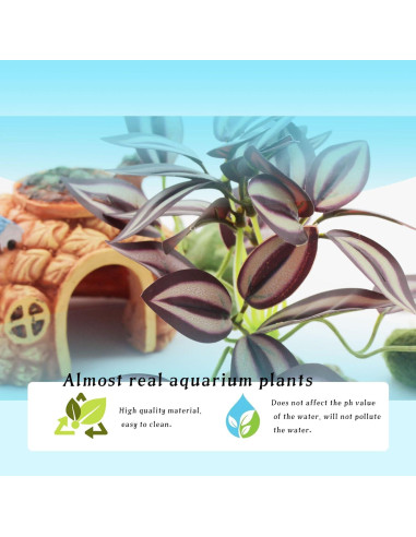 Decoración de Planta de Acuario WishLotus Púrpura 25cm