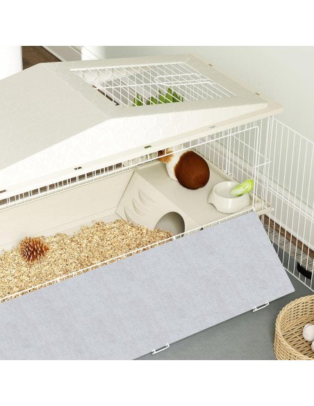 Jaula para Pequeños Animales PawHut 138x101 cm con Parque de Juegos