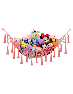 Hamaca de Almacenamiento de Juguetes Diocos 132x104 cm Rosa