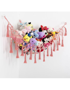 Hamaca de Almacenamiento de Juguetes Diocos 132x104 cm Rosa 2