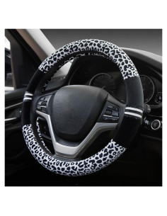 Cubierta de Volante de Peluche Leopardo ACDIAC 37-38 cm Antideslizante