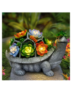 Tortuga Solar de Jardín Grande VMANYFIRE 28.2x18.3cm Gris