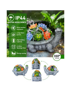 Tortuga Solar de Jardín Grande VMANYFIRE 28.2x18.3cm Gris 2