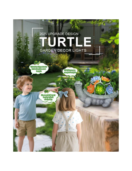 Tortuga Solar de Jardín Grande VMANYFIRE 28.2x18.3cm Gris