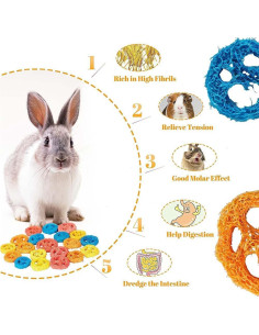 Bloque de Sal Himalaya y Juguetes de Lufa para Conejos - 4 Pcs 2