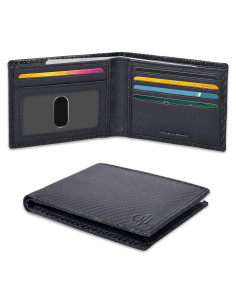 Billetera de Cuero Slim para Hombres con Bloqueo RFID - Compacta y Elegante