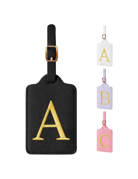 Etiqueta de Equipaje Personalizada Izuzta Cuero Negro A