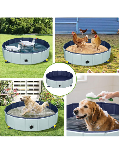 Tina de Baño de Polvo para Pollos Senlinyu 32" Plegable Gris