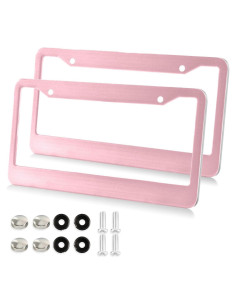 Marco de Placa de Licencia Kigai Rosa - Paquete de 2 Universales