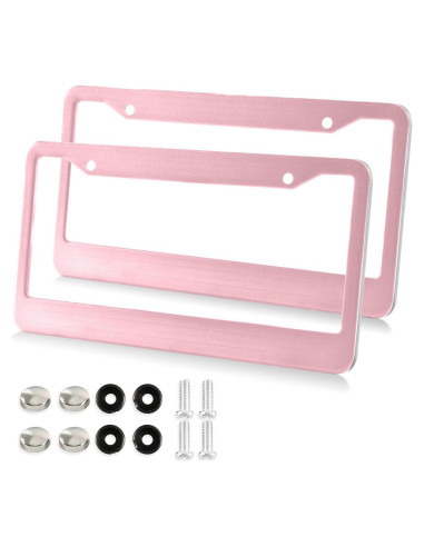 Marco de Placa de Licencia Kigai Rosa - Paquete de 2 Universales