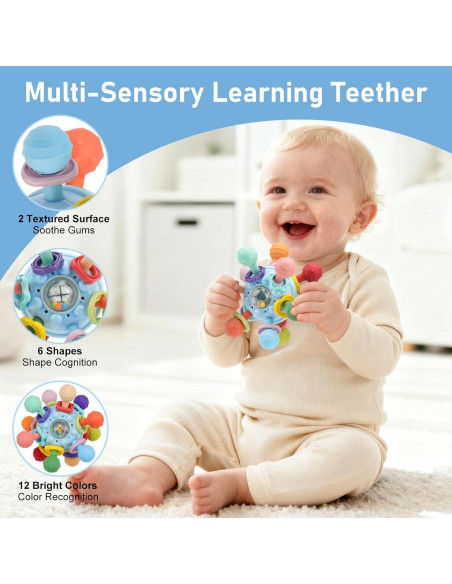 2 Juguetes de Dentición Silicona Grado Alimenticio para Bebés