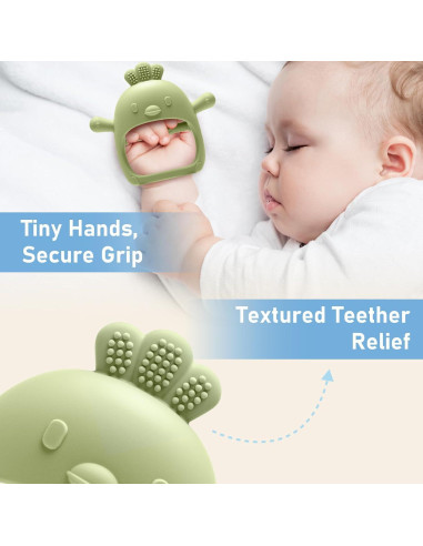 2 Juguetes de Dentición Silicona Grado Alimenticio para Bebés