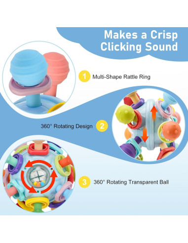 2 Juguetes de Dentición Silicona Grado Alimenticio para Bebés