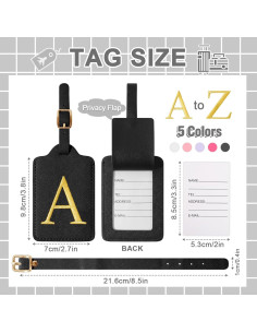 Etiqueta de Equipaje Personalizada Izuzta Cuero Negro A 2