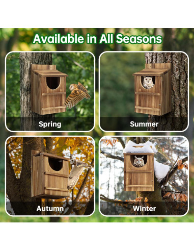 Caja de Anidación para Búhos UUMENHA de Cedro 36.8x22.9x19.1 cm