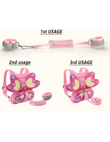 Arnés de Seguridad para Niños con Correa Anti-Pérdida PINK2