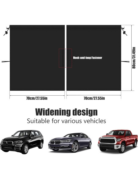 Cortina Divisoria para Automóvil SHASUXTING 140x80 cm Negra
