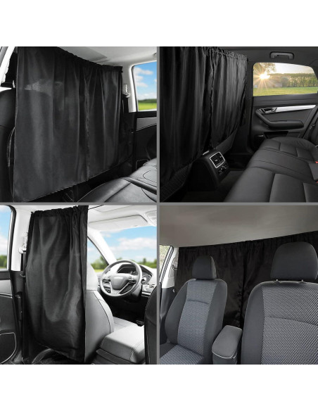 Cortina Divisoria para Automóvil SHASUXTING 140x80 cm Negra