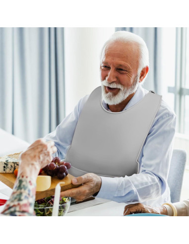 Babero de Silicona para Adultos FOMIYES - Impermeable y Ajustable 42x28cm