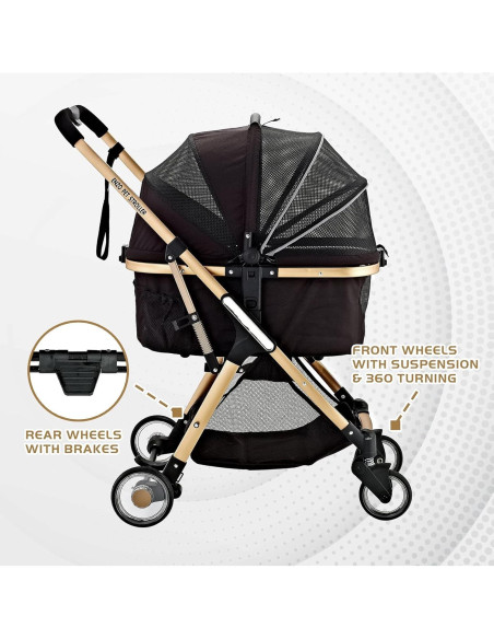 Carrito 3-en-1 para Mascotas Enzo, Plegable, 20.5 kg